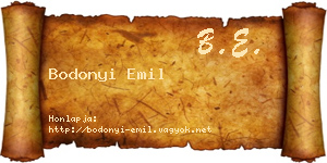 Bodonyi Emil névjegykártya